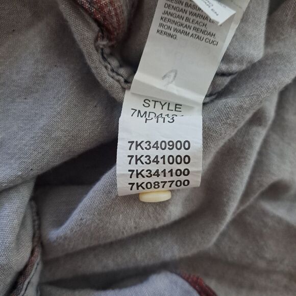 Lucky Brand Button Up Shirt Mens Size M Red Blue White Plaid Flannel Pearl Snap - Picture 16 of 16